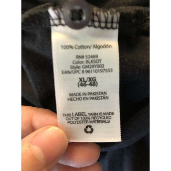 George Polo Shirt XL Mens Black Solid 100% Cotton Knit Short Sleeve - Picture 4 of 5